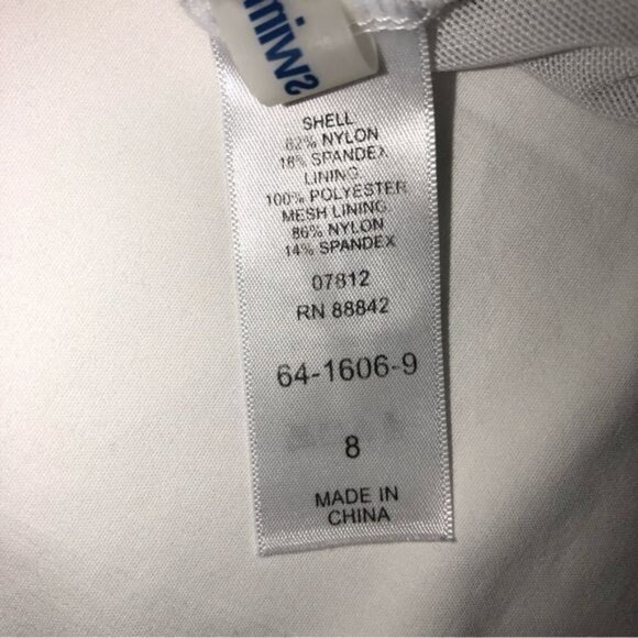 Swimsuits For All Size 8 Tropical Floral Tankini Top White Purple Ruched - Picture 4 of 7